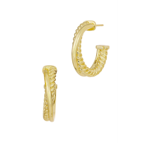 SAVVY CIE JEWELS 18k gold plated 17mm hoop earrings