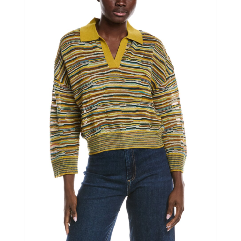 M Missoni textured wool-blend polo sweater