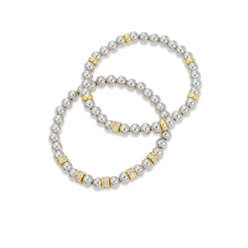 SAVVY CIE JEWELS 18k t/t plated beads stretch bracelet