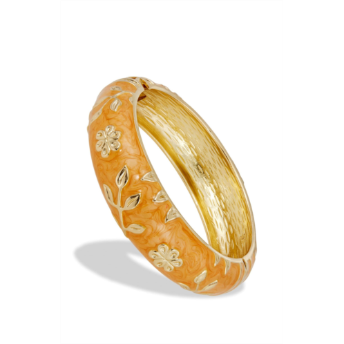 SAVVY CIE JEWELS 18k gold plated enamel black bangle bracelet