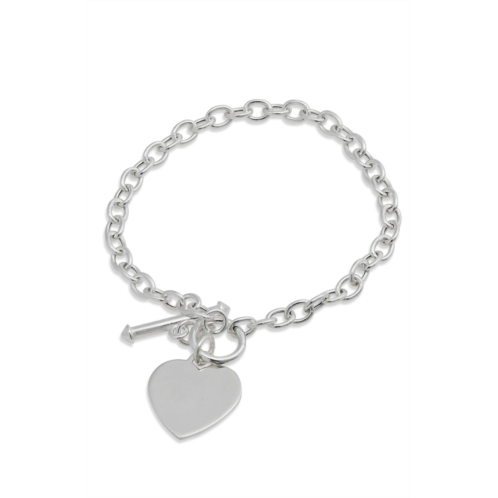 SAVVY CIE JEWELS rhodium plated over sterling silver .925 toggle heart bracelet