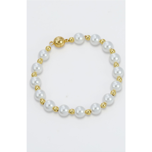 SAVVY CIE JEWELS 18k gold plated beads and pearls bracelet