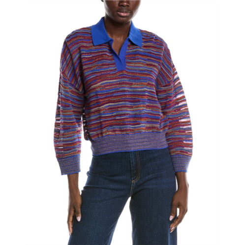 M Missoni textured wool-blend polo sweater