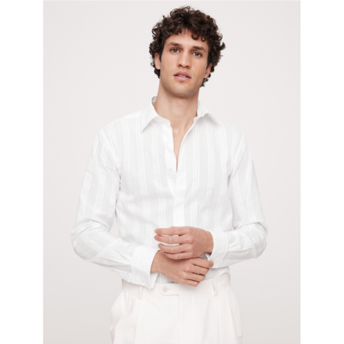 Bananarepublic Slim-Fit Cotton Shadow-Stripe Tuxedo Shirt