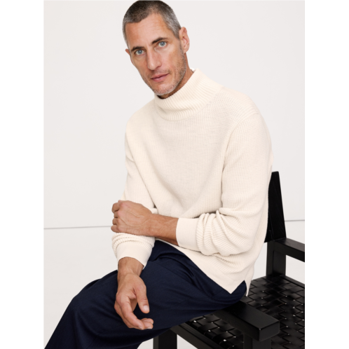 Bananarepublic Cotton Thermal-Knit Turtleneck Sweater