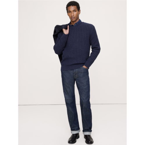 Bananarepublic Cotton-Linen Blend Crew-Neck Sweater