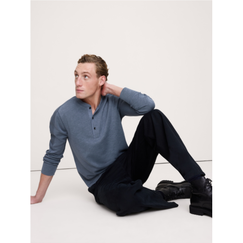 Bananarepublic Slub Double-Knit Henley T-Shirt