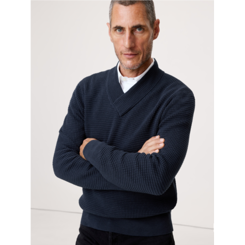 Bananarepublic Cotton Thermal-Knit V-Neck Sweater