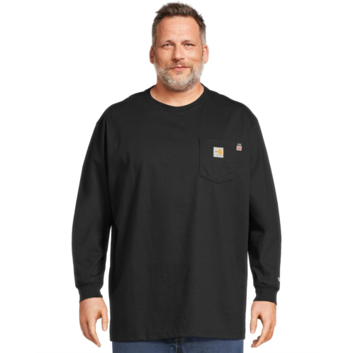 Mens Carhartt Big & Tall Flame Resistant Force Loose Fit Midweight Long-Sleeve Pocket T-Shirt