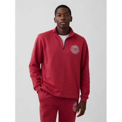 Relaxed Gap Graphic Quarter-Zip Sweatshirt