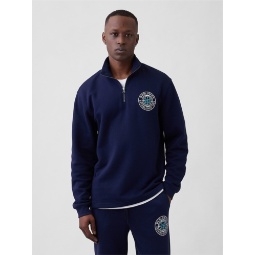 Relaxed Gap Graphic Quarter-Zip Sweatshirt