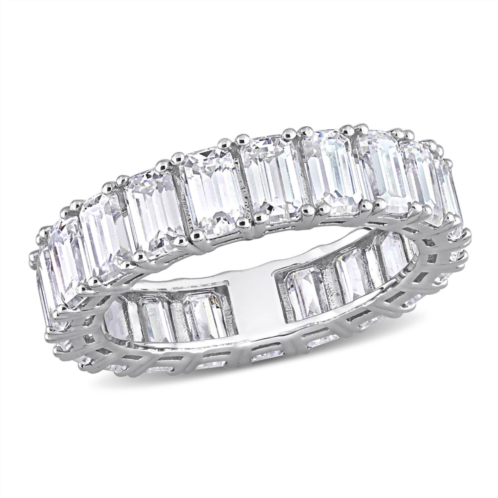 Mimi & Max 6 1/3ct dew emerald cut created moissanite eternity ring 14k white gold