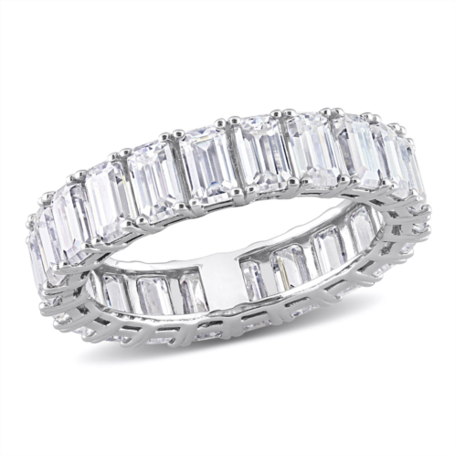 Mimi & Max 6 3/5ct dew emerald cut created moissanite eternity ring 14k white gold