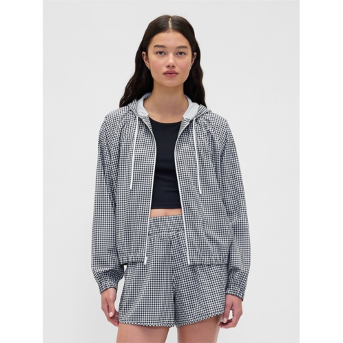 GapFit Tech Gingham Zip Hoodie