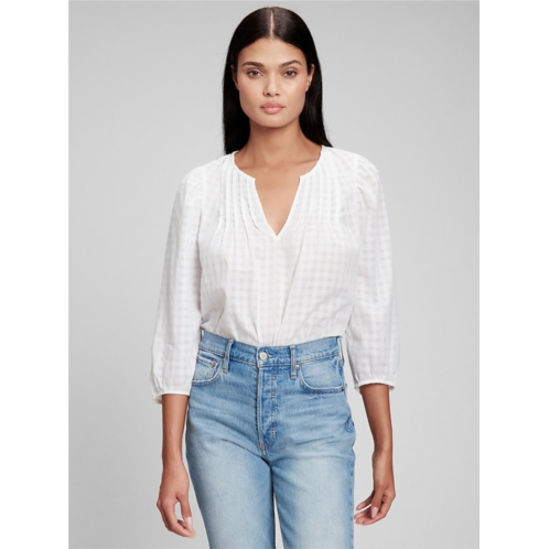 Gap Print Pintuck Top