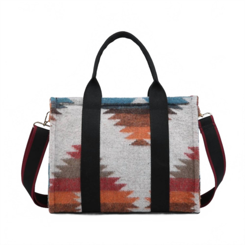 Jen & Co. womens timani satchel bag in red teal grey