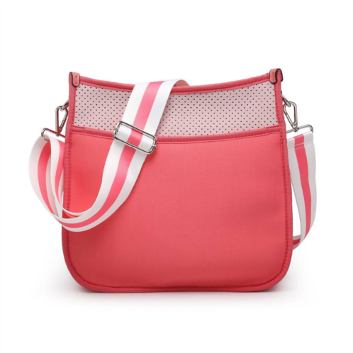 Jen & Co. womens jolee neoprene crossbody in coral
