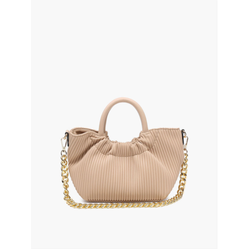 Jen & Co. womens valency vegan twist-lock crossbody bag in taupe