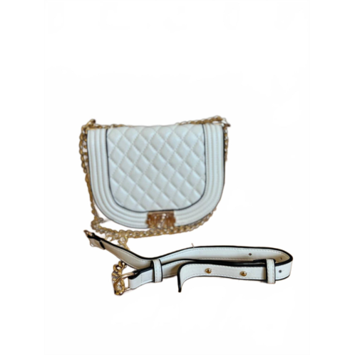 Jen & Co. womens diana quilted push-lock crossbody bag in white