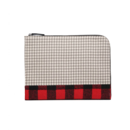 Jen & Co. womens adele clutch bag in houndstooth-red