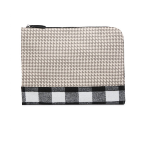 Jen & Co. womens adele clutch bag in houndstooth-white