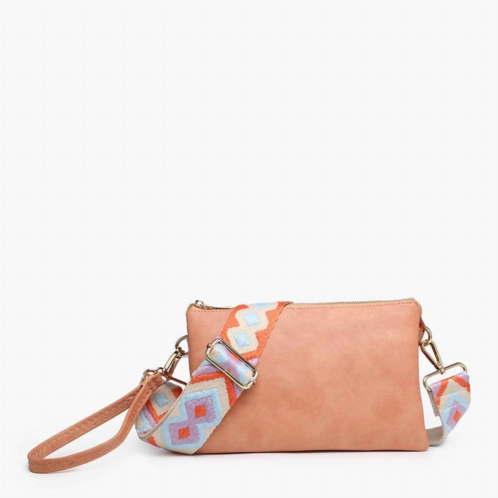 Jen & Co. izzy crossbody with adjustable guitar strap in melon