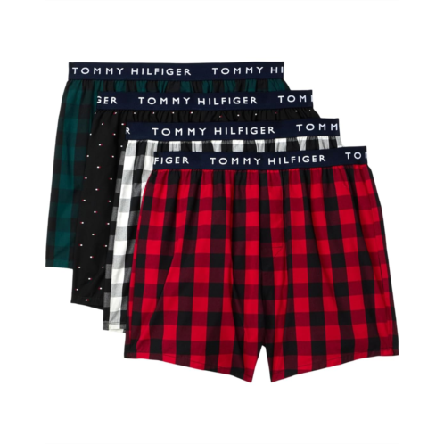 Mens Tommy Hilfiger Woven Cotton Boxer 4-Pack