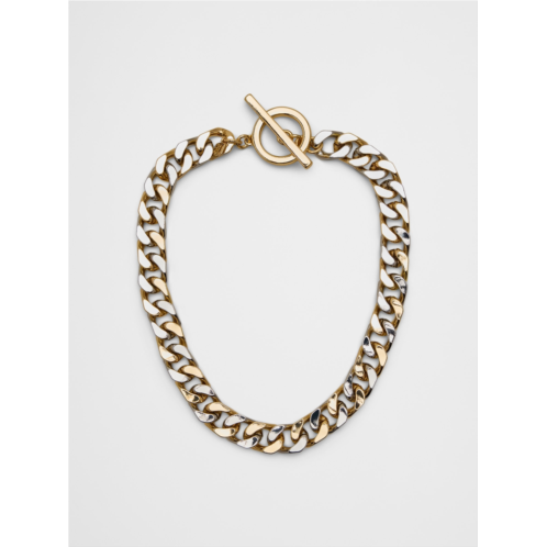 bananarepublic Mixed Metal Curb Chain Toggle Necklace