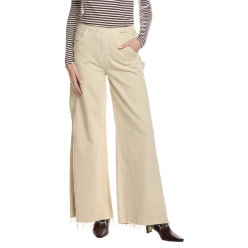 MOTHER the main sail sneak fray super high-waist linen-blend mojave desert wide