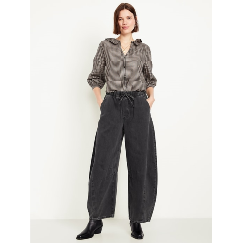 OldNavy High-Waisted Pull-On Barrel Jeans