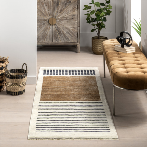 NuLOOM keeva modern striped fringe area rug