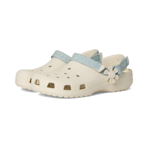 Crocs Kids Classic Denim Floral Backstrap Clogs (Little Kid/Big Kid)