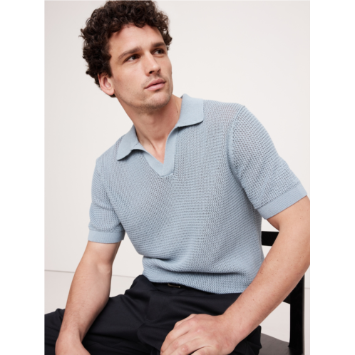 Bananarepublic Cotton Zig-Zag Sweater Polo
