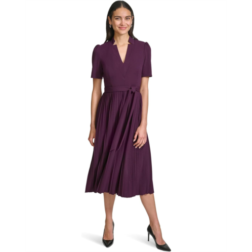 Calvin Klein Scuba Crepe Pleated Skirt Aline