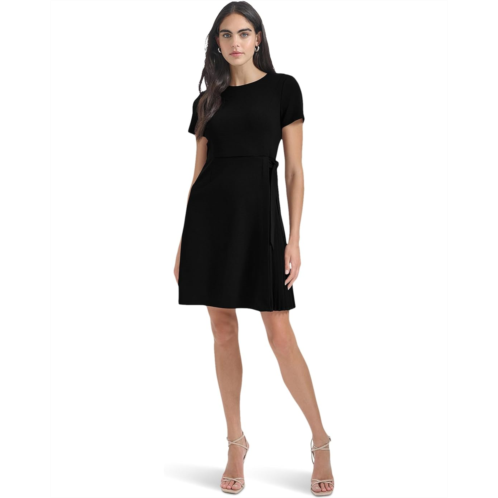 Calvin Klein Short Sleeve Side Pleat Dress