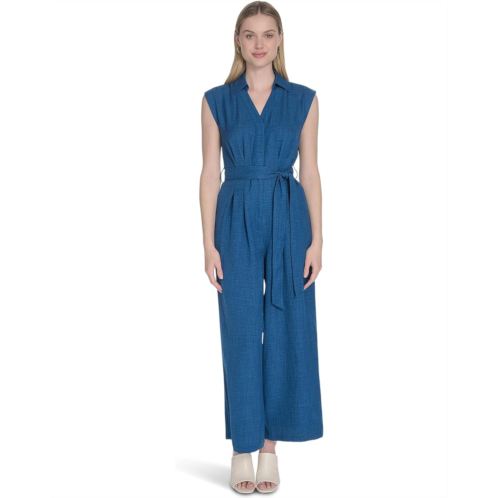 Calvin Klein Aerowash Short Sleeve Belted Jumpsuit