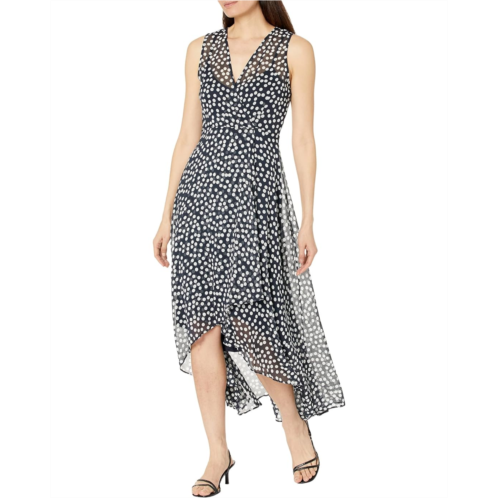 Calvin Klein Chiffon Print V-Neck Maxi Dress