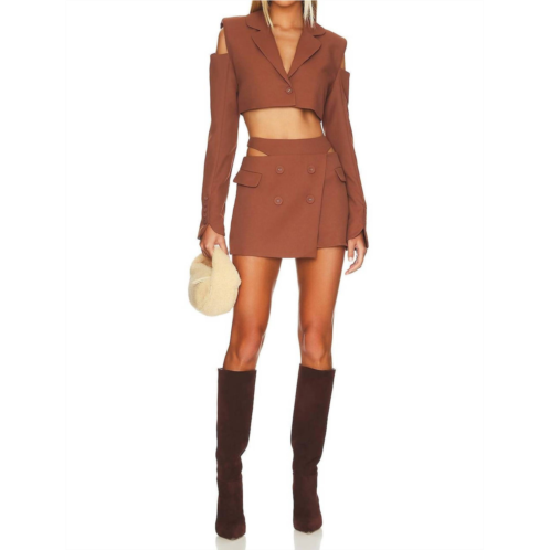 For Love & Lemons alysa mini skirt in brown