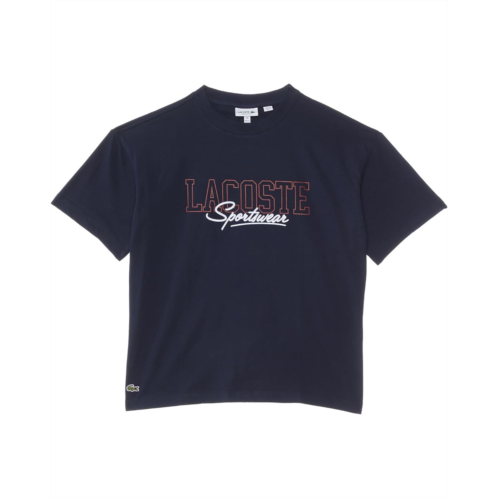 Lacoste Kids Short Sleeve Crew Neck Large Graphic Tee Shirt (Little Kid/Toddler/Big Kid)