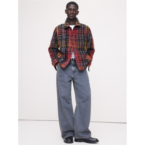 Bananarepublic Plaid Boucle Shirt Jacket