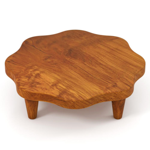 Hivvago 16 teak wood pedestal stand for aroma and snacks