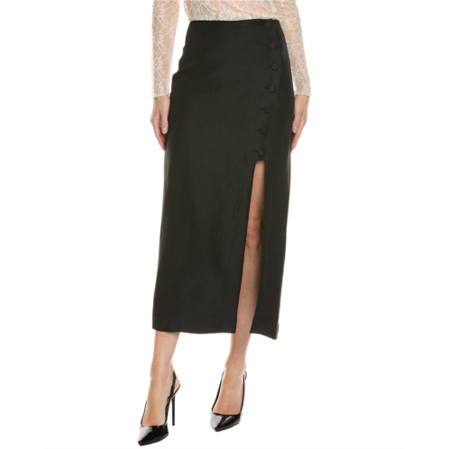 Sandro linen-blend midi skirt