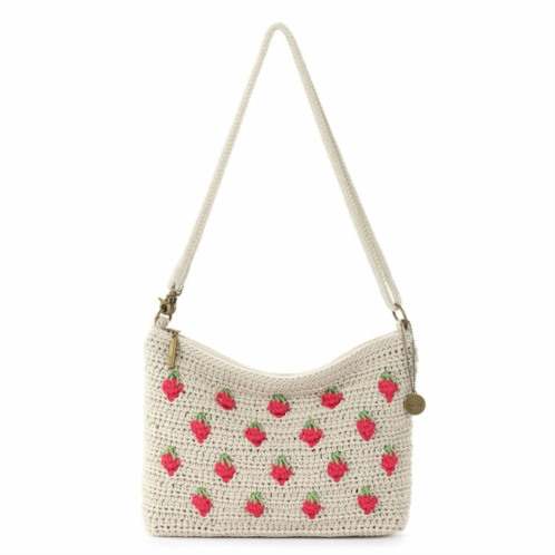 The Sak womens lumi crossbody bag in natural strawberries