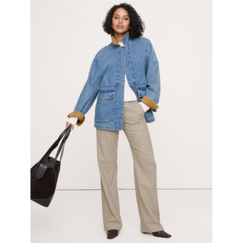 Bananarepublic Mid-Rise Straight Italian Flannel Belted Pant