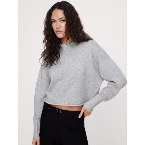 Bananarepublic Merino-Cotton Two-Tone Cropped Sweater