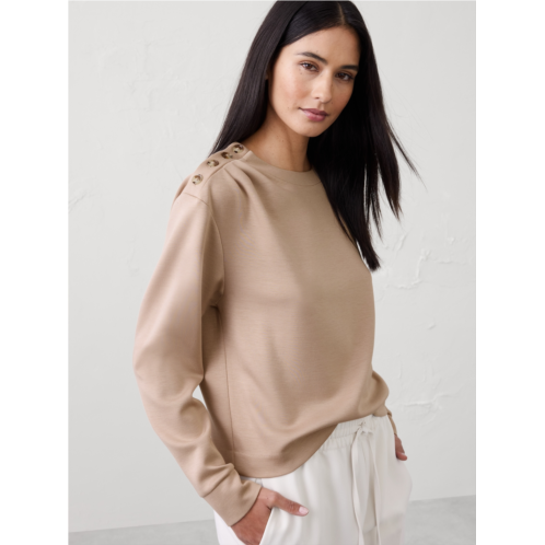 bananarepublic Knit Button-Shoulder Top