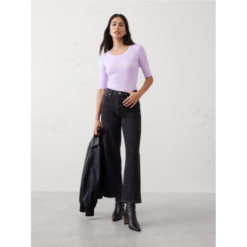 bananarepublic Ribbed Elbow-Sleeve T-Shirt