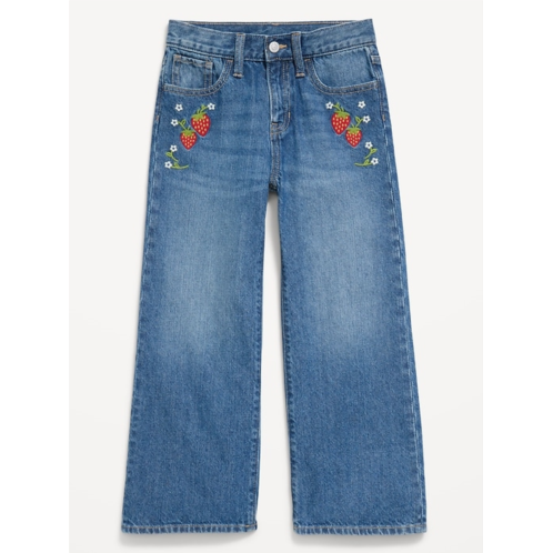 OldNavy High-Waisted Baggy Embroidered Wide-Leg Jeans for Girls