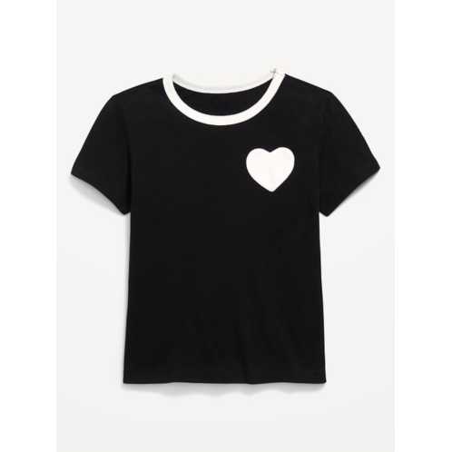 OldNavy Softest Short-Sleeve Heart-Pocket T-Shirt for Girls