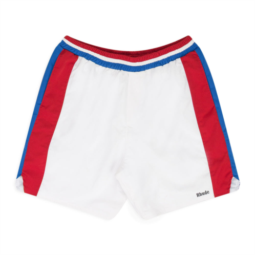 Rhude white chevron track shorts